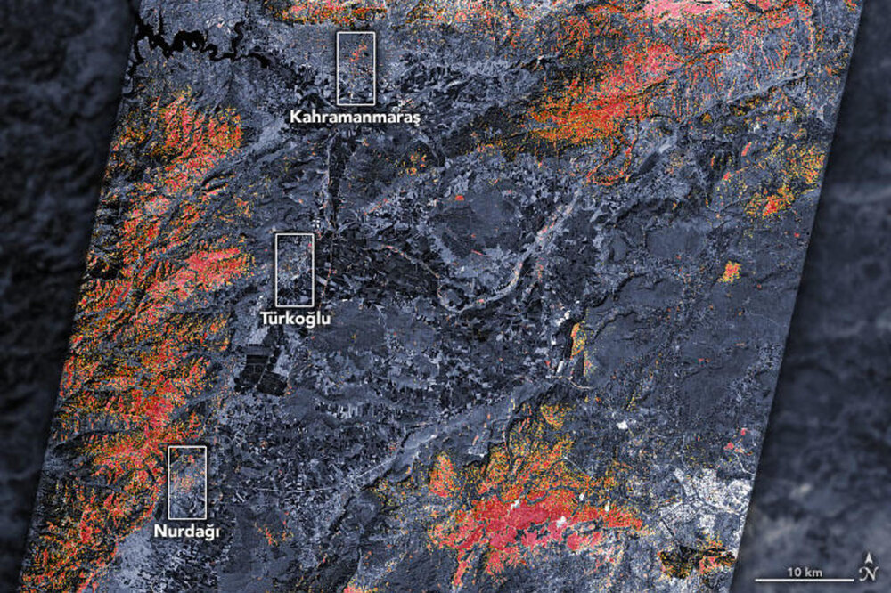 تصویر تصاویر ماهواره ای ناسا از زمین لرزه ترکیه و سوریه